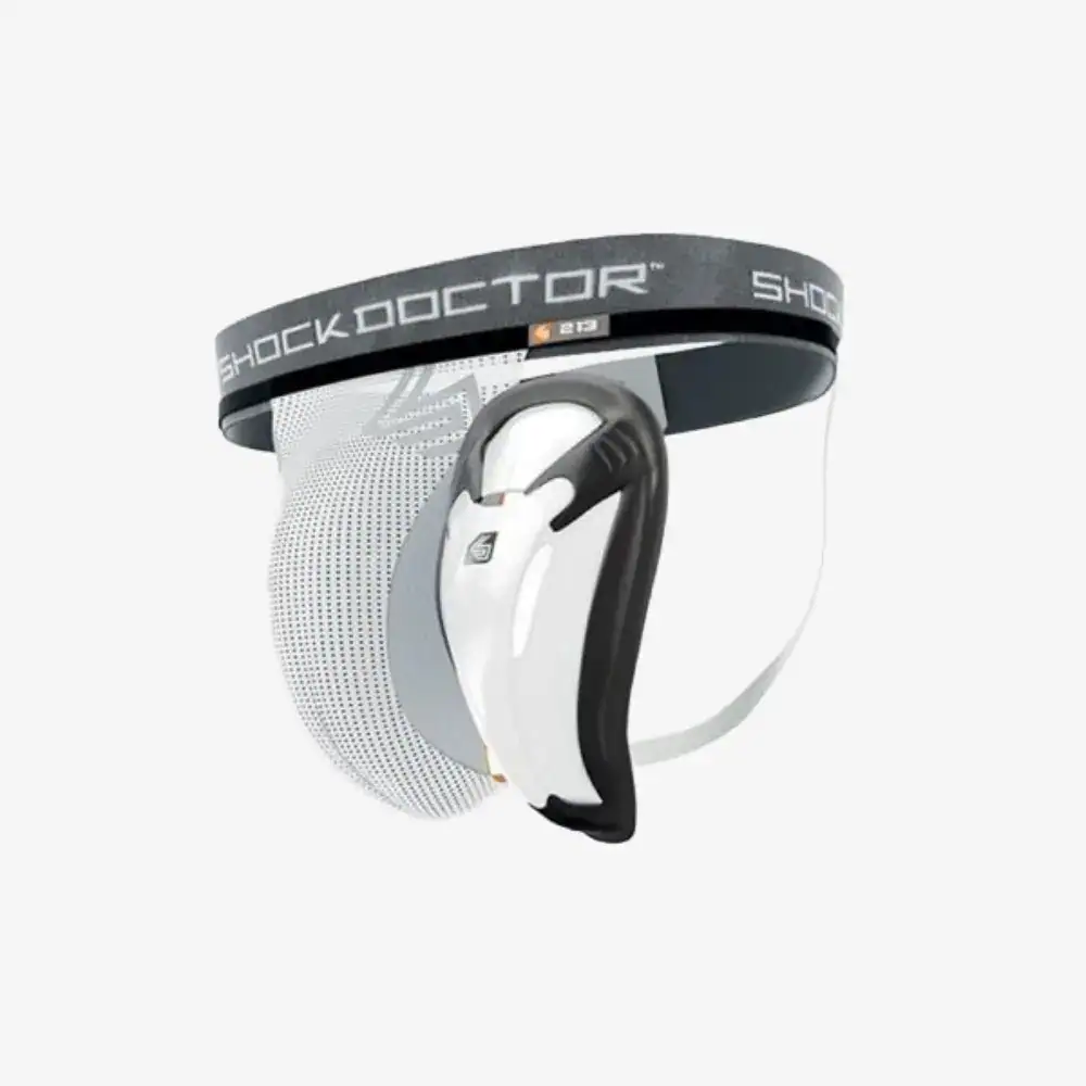 shock doctor core supporter with bio flex cup kruisbeschermer wit hoofdfoto